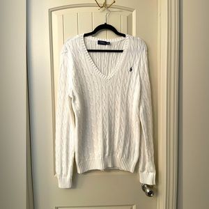 Polo Ralph Lauren White V-neck sweater